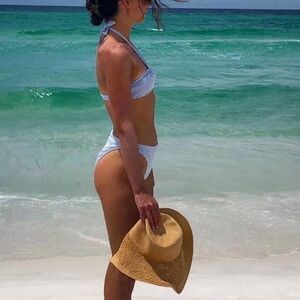 Striped Blue Bikini Set